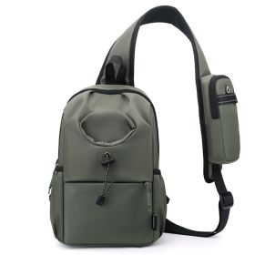 Men's Oxford Cloth Splash-proof Shoulder Crossbody Chest Bag (Option: Green)