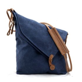 Crossbody retro art cloth bag (Option: Navy Blue)