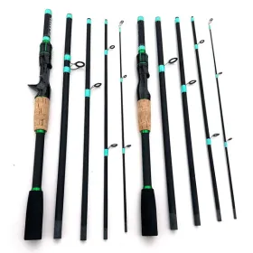 180cm-70.86inch 4 Section Fiberglass Spinner Baitcasting Fishing Rod M Tone Fish Pole Carp Fishing Tackle Accessories (Option: defaulttitle)