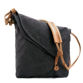 Crossbody retro art cloth bag (Option: Black)